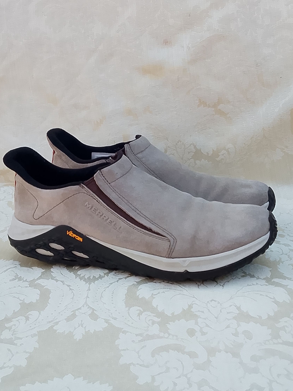 Merrill Jungle Monk Suede Slip-on Shoes Gray Vibram Air Cushion Comfort Men's 11